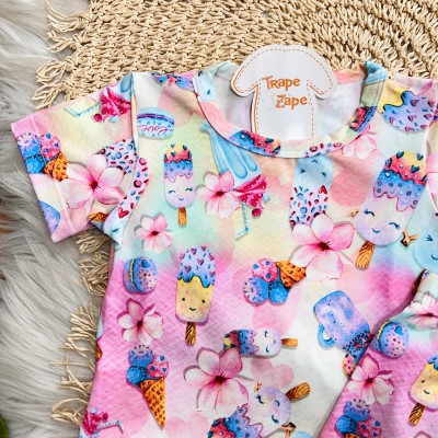 Pijama de Microfibra - Sorvetinhos Pijama de Microfibra - Sorvetinhos